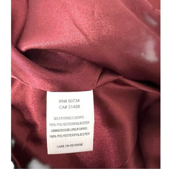 NWOT BCBGMaxAzria‎ Red Burgundy Satin Puff sleeve Evening CapeJacket Top Small - Picture 5 of 5